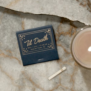 Custom Matchbooks 'Til Death Matchbook Wedding Favor, Wedding Matches, Personalized Matches, Custom Matchbook, Match Book Favor image 7