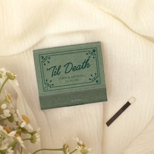 Custom Matchbooks 'Til Death Matchbook Wedding Favor, Wedding Matches, Personalized Matches, Custom Matchbook, Match Book Favor image 8