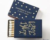 LIGHT MY FIRE Personalized Match Boxes, Wedding Favors, Party Favors, Custom Wedding Matches, Foil Stamped Match Box Favors 003-2a