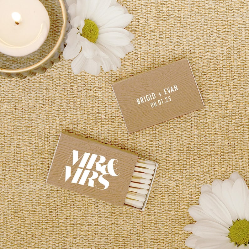 Custom Wedding Matchboxes - Mr and Mrs Personalized Matches for Wedding Favors image 9