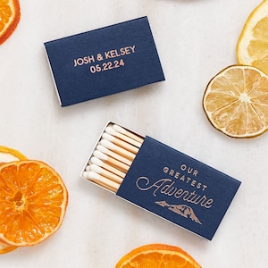 Personalized Matchboxes Our Greatest Adventure Wedding Favors, Wedding Matches, Personalized Matches, Custom Matchbox, Outdoor Wedding image 1