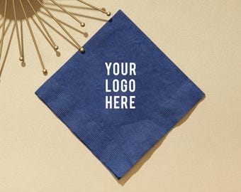 Personalized Napkins with Your Logo - Custom Art Foil Stamped | 3-Ply Paper | For Receptions & Corporate Events