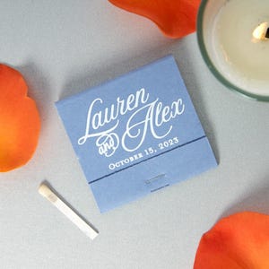 Custom Romantic Script Matchbook Personalized Wedding Matches for Party Favors image 8