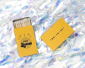 Personalized Disco Ball Matchboxes - Retro Wedding Party Favor
