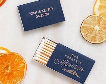 Our Greatest Adventure Matchboxes - Personalized Outdoor Wedding Favor