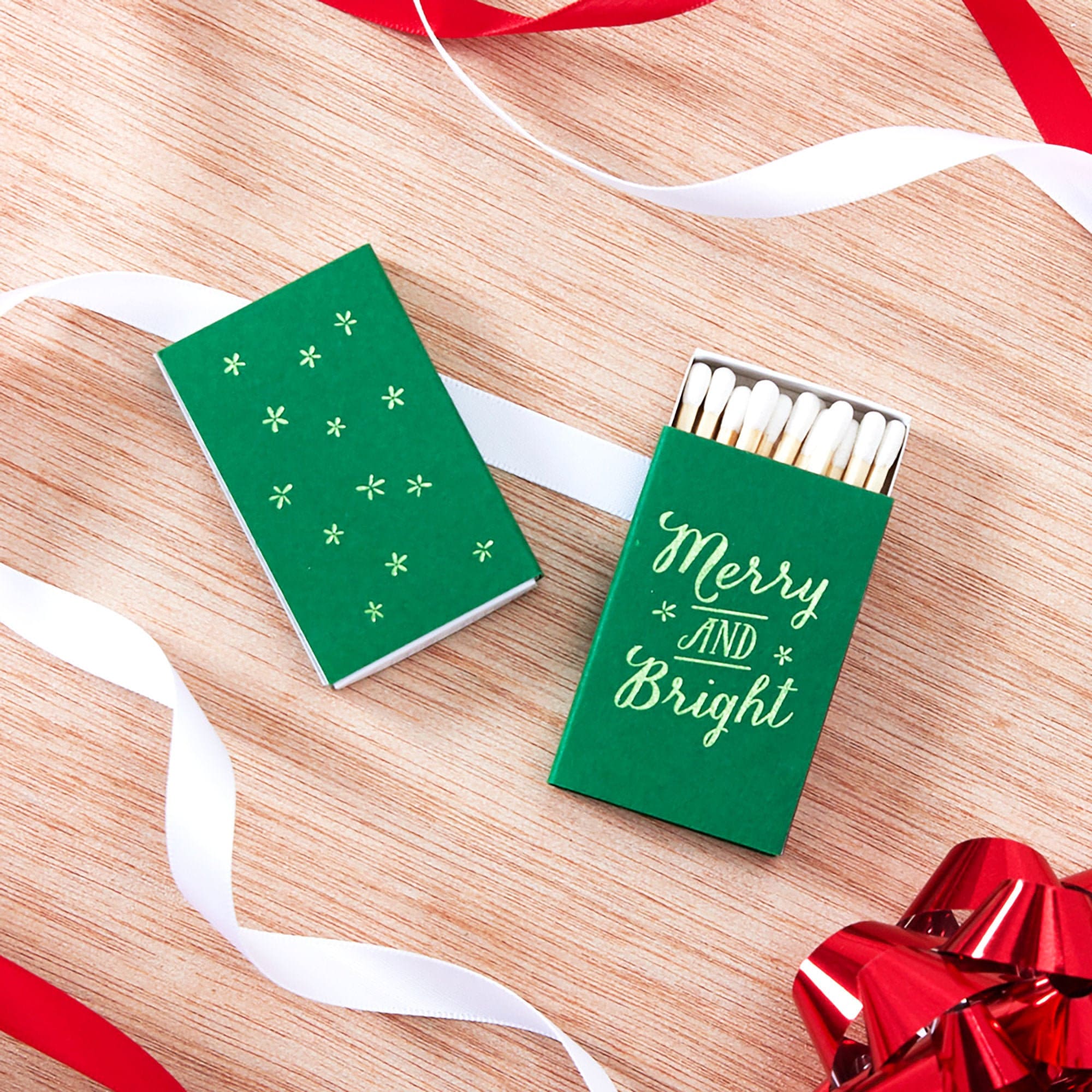 Holiday Matchboxes MERRY AND BRIGHT Personalizable Etsy