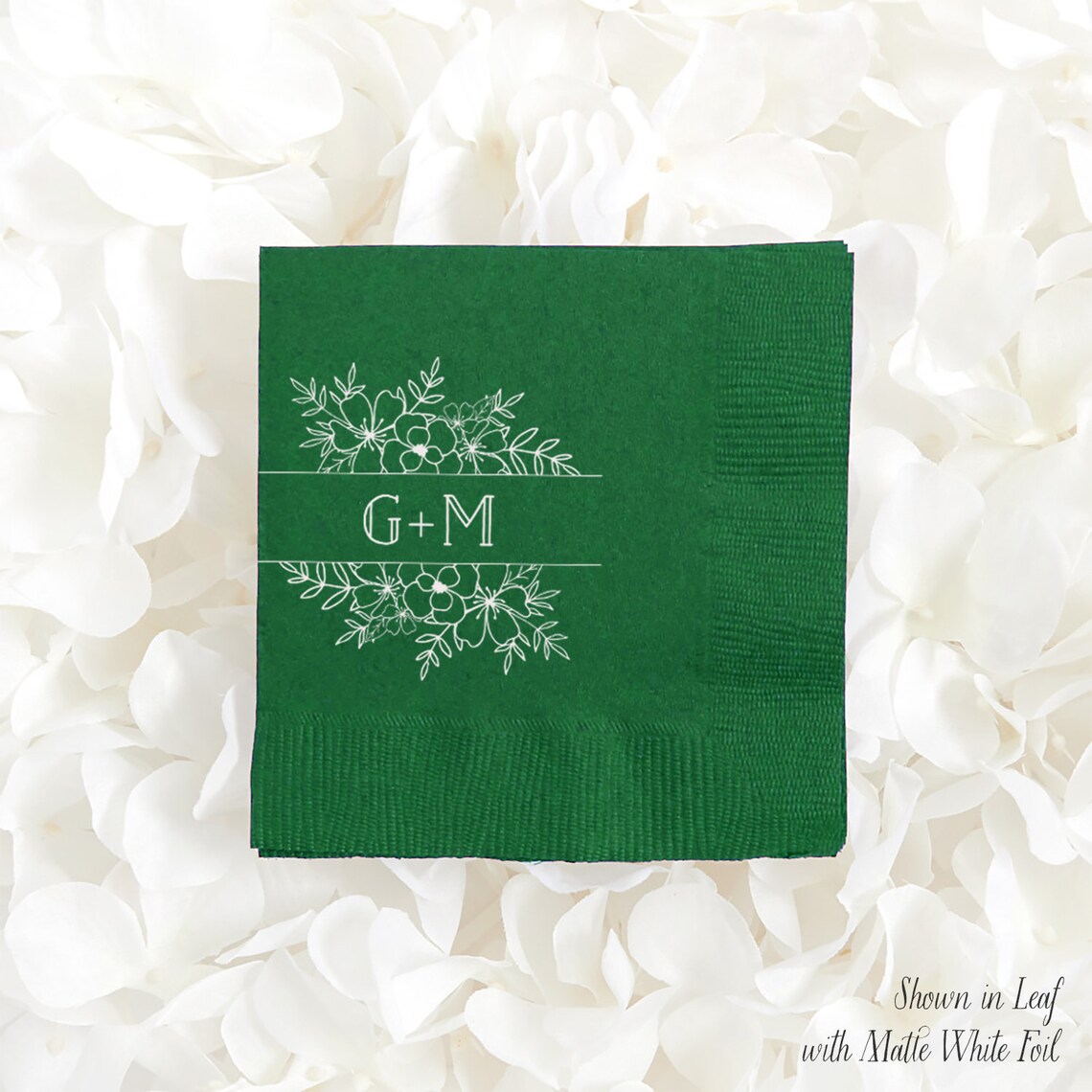 FLOWER BOUQUET Custom Cocktail Napkins Wedding Cocktail Etsy