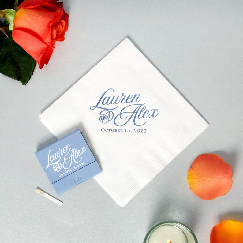 Custom Romantic Script Matchbook Personalized Wedding Matches for Party Favors image 10