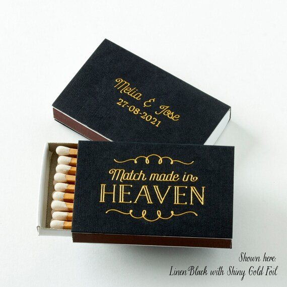 Match Made In Heaven Personalised Wedding Matchbox Favors Gifts for Guests