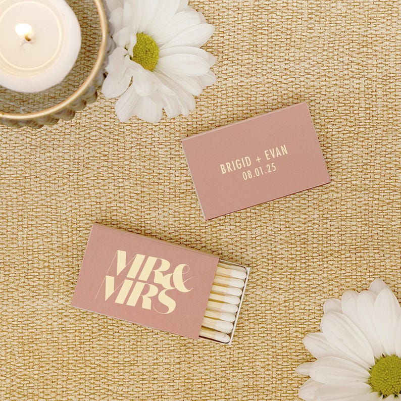 Custom Wedding Matchboxes - Mr and Mrs Personalized Matches for Wedding Favors image 7