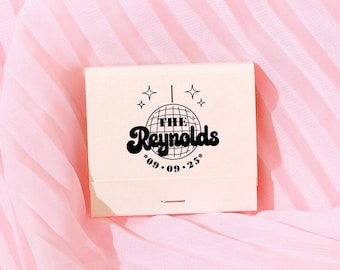 Disco Ball Personalized Matchbooks - Retro Wedding Party Favor