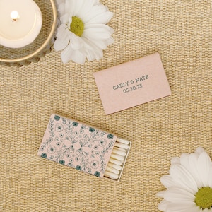 Rose Pattern Personalized Matchboxes - Romantic Wedding Favor