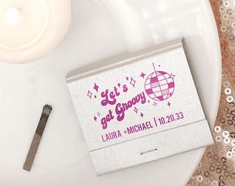 Disco Night Matchbooks - Personalized Wedding Favor Matches for Retro Parties