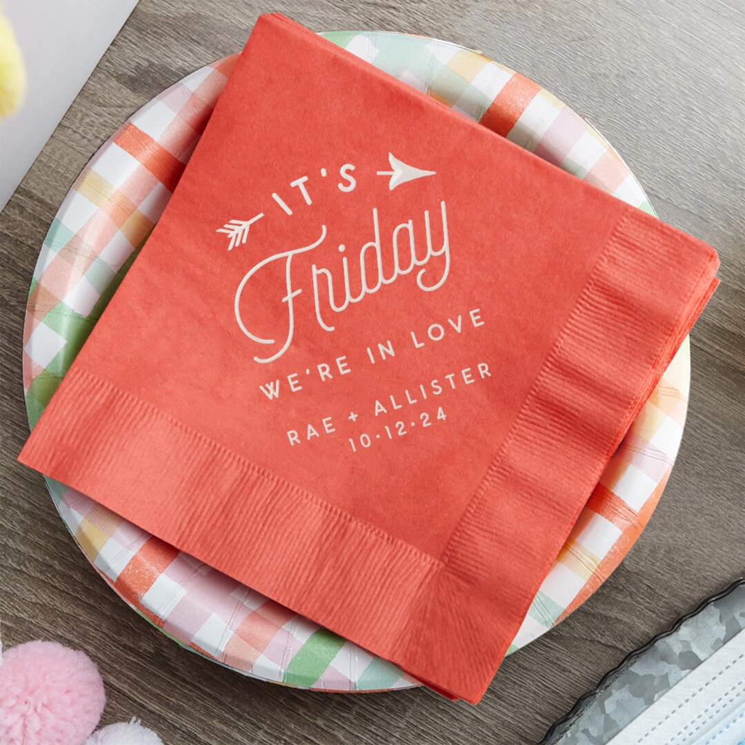 Personalized Luncheon Napkins It's Friday We're in Etsy