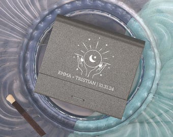 Personalized Celestial Wedding Matchboxes - Written in the Cards Celestial Design
