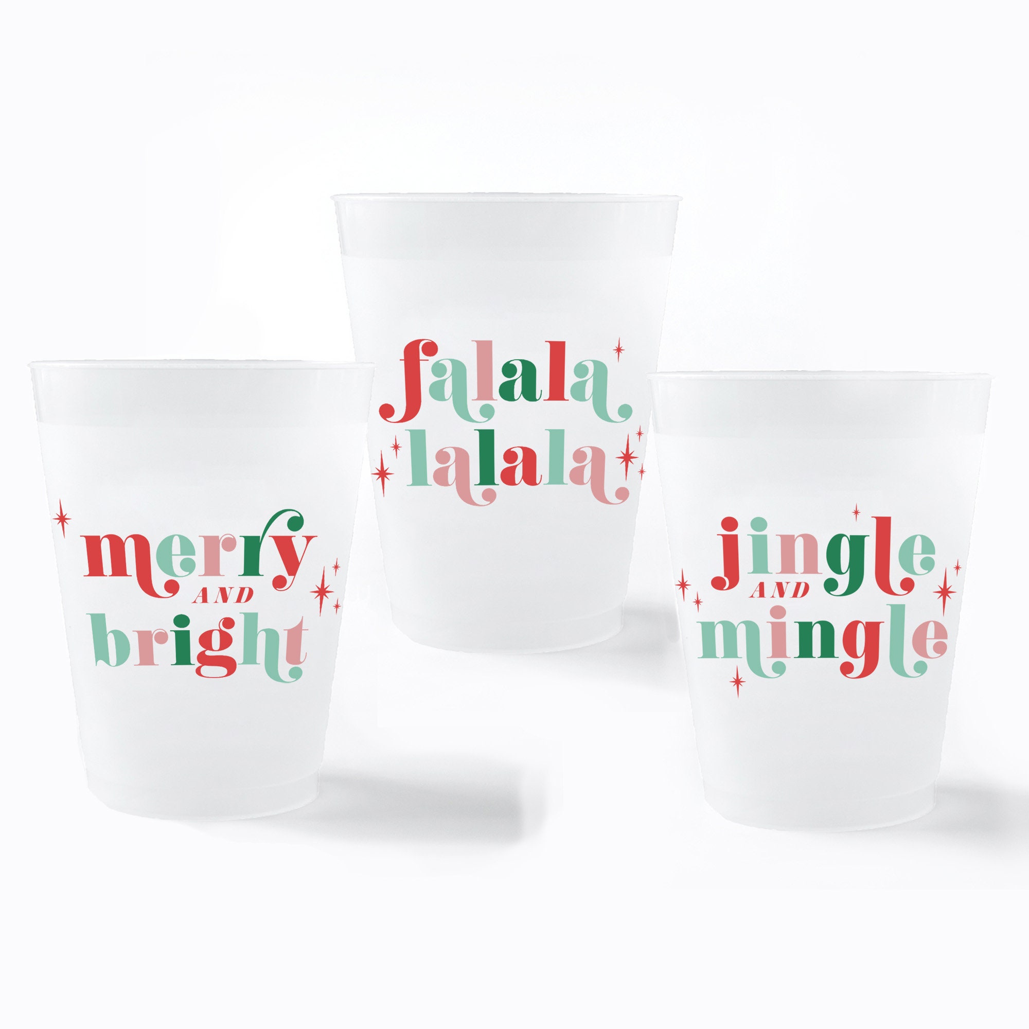  Christmas Party Cups - Set of 12 Red and Green 16oz