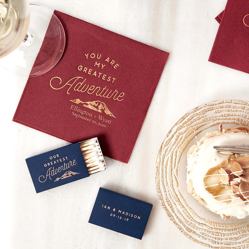 Personalized Matchboxes Our Greatest Adventure Wedding Favors, Wedding Matches, Personalized Matches, Custom Matchbox, Outdoor Wedding image 6