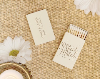 The Perfect Match Personalized Matchboxes - with polka Dots -  Wedding Matchbox Favor, Party Decor Matches, Custom Match Box, Bridal Shower