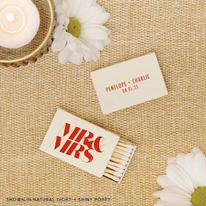 Custom Wedding Matchboxes - Mr and Mrs Personalized Matches for Wedding Favors image 1