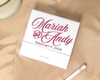 Romantic Script Matchbooks - Wedding Matchbook, Wedding Decor, Wedding Gift, Bridal Shower