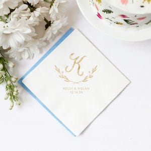 Personalized Cocktail Napkins - Initial Branches Design for Weddings & Engagement Parties