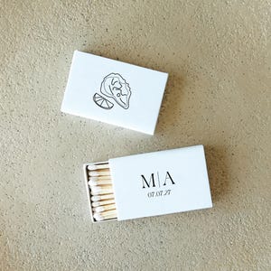 Custom Oyster Matchboxes - Nautical Wedding Favors with Monogram