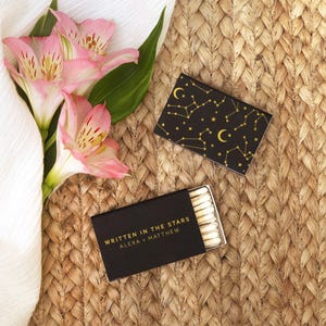 Personalized Matchboxes Written in the Stars -  Custom Constellation Wedding Matches, Custom Matchbox, Match Box Favor, Galaxy Wedding