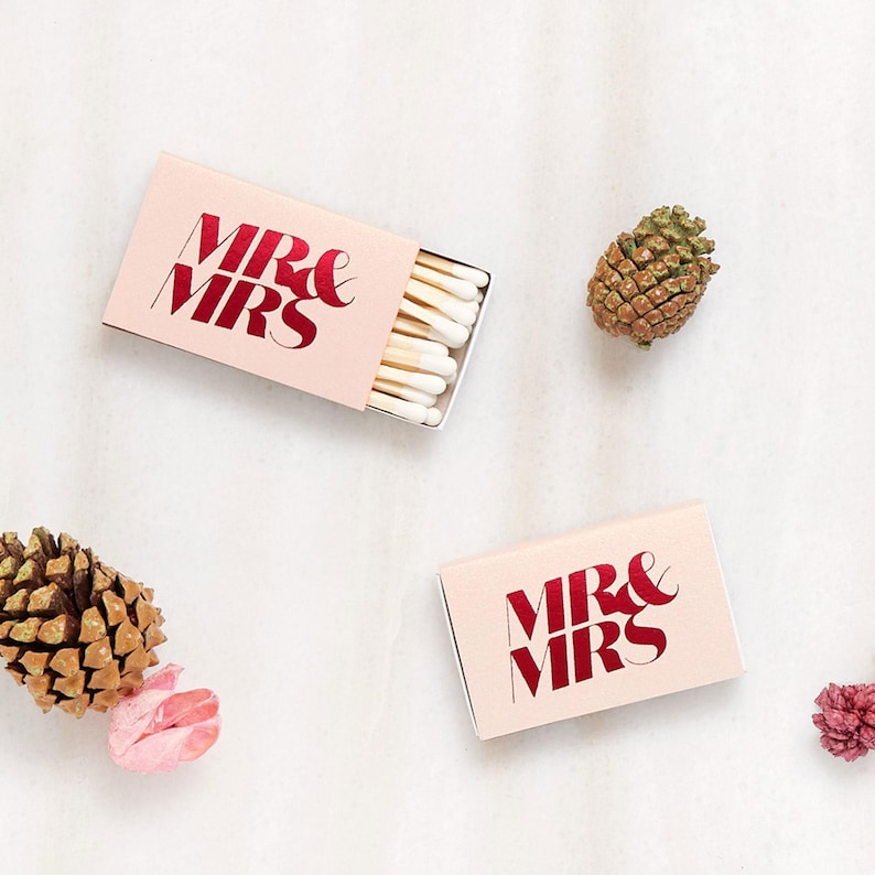Custom Wedding Matchboxes - Mr and Mrs Personalized Matches for Wedding Favors image 8