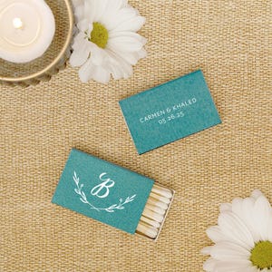 Custom Initial Branch Matchboxes  - Personalized Wedding Favors, Wedding Matches, Wedding Decor, Custom Matchboxes, Monogram Party Favor