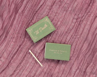 Custom Matchboxes-  'Til Death Matchbox - Wedding Favors, Wedding Matches, Wedding Decor, Personalized Matches, Bridal Shower, Engagement