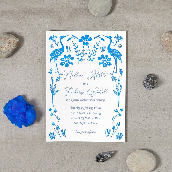 Letterpress Wedding Invitations Etsy