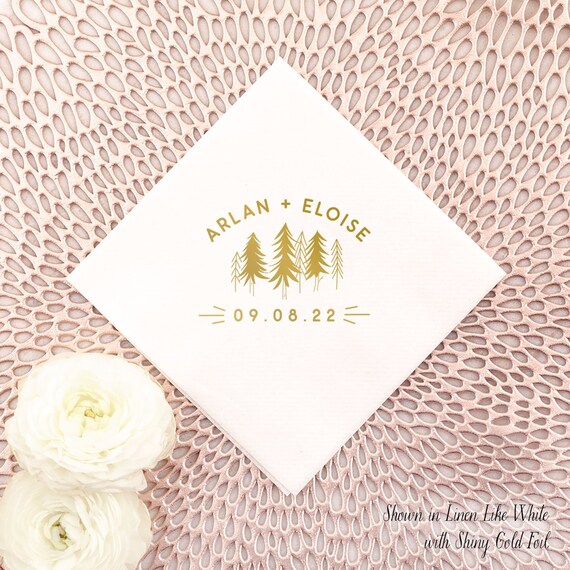 Forest Linen Like Cocktail Napkins Reception Decor Custom Etsy