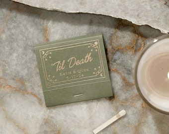 Custom Matchbooks - 'Til Death Matchbook- Wedding Favor, Wedding Matches, Personalized Matches, Custom Matchbook, Match Book Favor