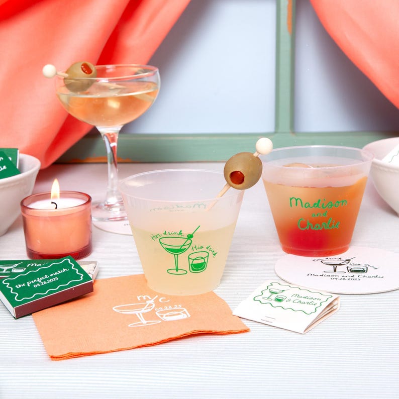 Personalized Napkins - Cocktail Hour Napkins - Wedding Cocktail Napkins, Personalized Foil Napkins, Anniversary, Rehearsal Dinner image 8