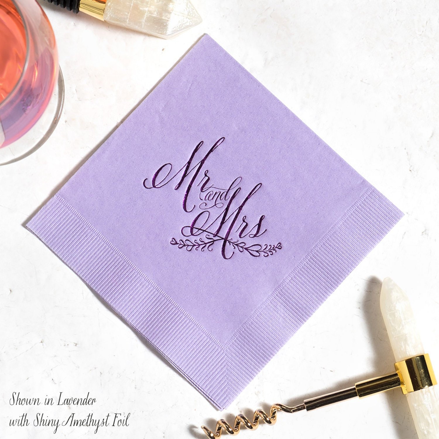 100 Custom Printed Mr and Mrs Script Font Paper Wedding Napkins 100 Custom Printed Mr and Mrs Script Font Paper Wedding Napkins