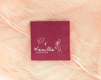 Personalized Napkin - Charming Graduation Napkins, Personalized Foil Napkins, Graduation Party, Party Favor