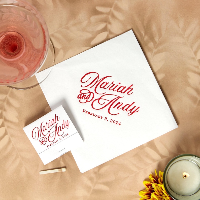 Custom Romantic Script Matchbook Personalized Wedding Matches for Party Favors image 9