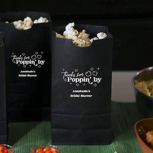Bolsa para palomitas de maíz, Gracias por hacerlas - Detalle personalizado para fiestas, Papel / 4.25 ancho x 8 alto x 2.25 profundidad, Boda