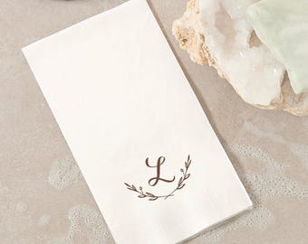 Initial Branch Guest Towels - Personalized - Hand Towel, Dinner Napkin, Custom Napkin, Hostess gift, Bridal Shower