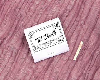 Custom Matchbooks - 'Til Death Matchbook- Wedding Favor, Wedding Matches, Personalized Matches, Custom Matchbook, Match Book Favor