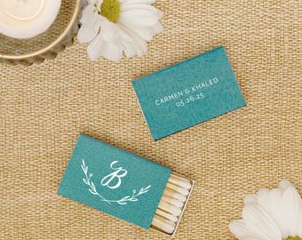 Custom Initial Branch Matchboxes  - Personalized Wedding Favors, Wedding Matches, Wedding Decor, Custom Matchboxes, Monogram Party Favor