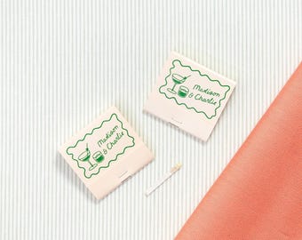Personalized Matchbooks with Cocktail Drinks Design, Wedding Party Favor