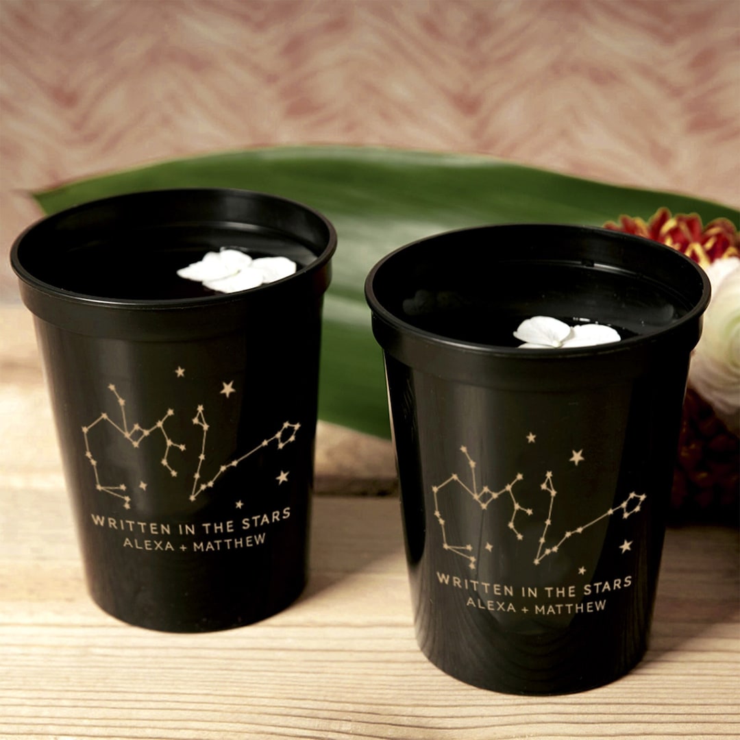 Personalized Constellation Party Cups - 16oz Plastic Stadium Cups, Your ...