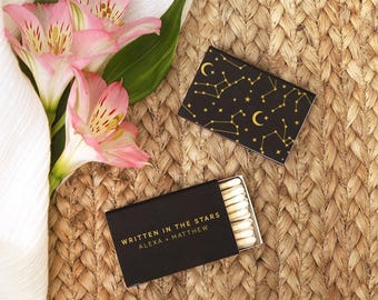 Personalized Written In The Stars Constellation Matchboxes - Wedding Favor