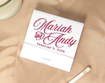 Custom  Romantic Script  Matchbook Personalized Wedding Matches for Party Favors