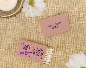 Disco Night Personalized Matchboxes - Retro Wedding Party Favor