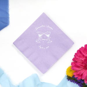 Personalized Napkins - Summer Toast Cocktail Napkins  - Wedding Cocktail Napkins, Personalized Foil Napkins, Anniversary Napkins