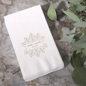 Personalized Guest Hand Towels - Merry Mandala - Hand Towel, Dinner Napkin, Personalized Napkin, Wedding Decor, Bathroom Decor