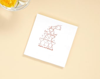 Personalized Champagne Tower Wedding Napkins - Rehearsal Dinner & Wedding Decor