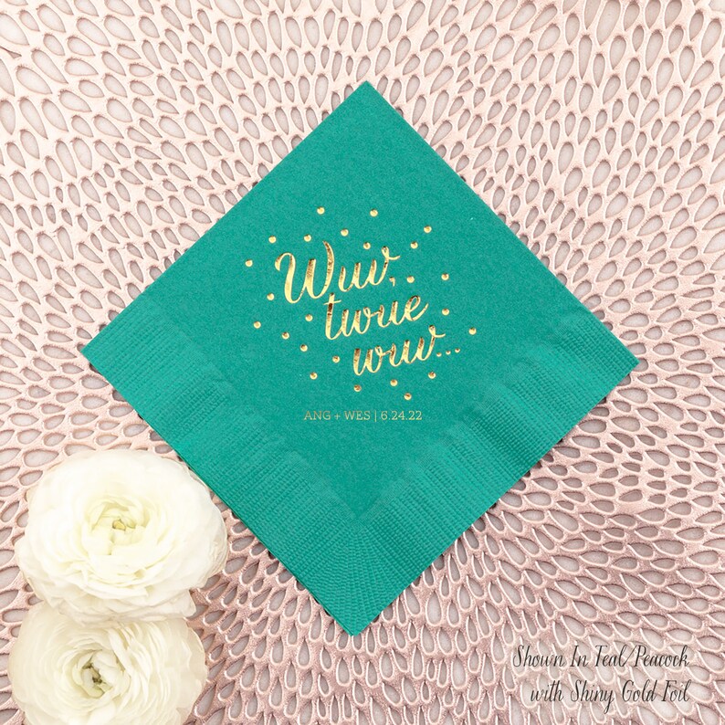 Wuv Twue Wuv Cocktail Napkins Personalized Wedding Napkins Etsy